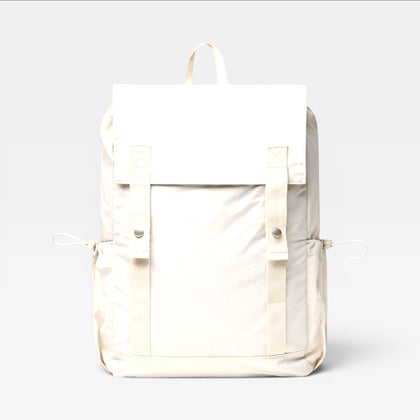 Recycled nylon backpack RCS KENTO URBAN beige, front view