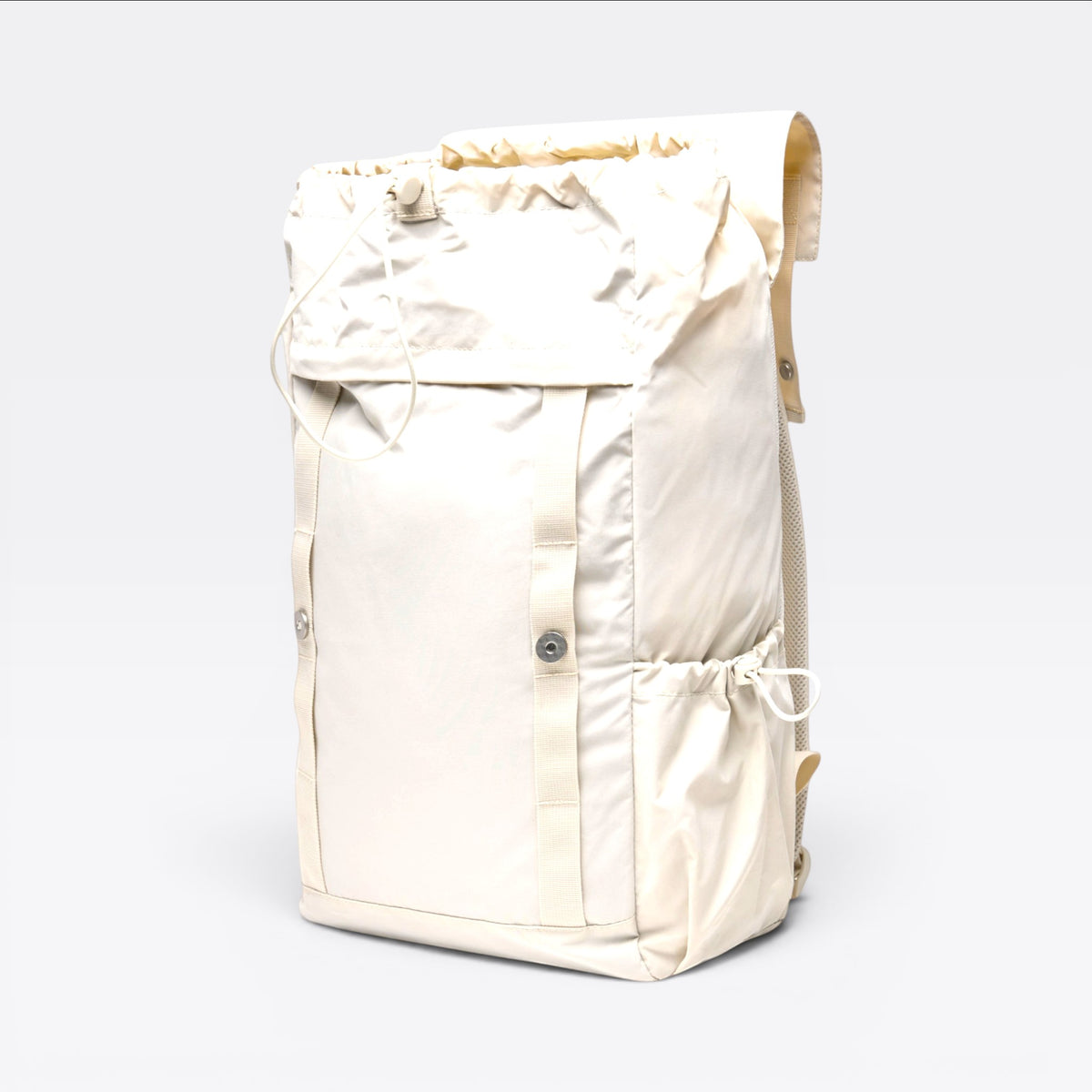 Sac à dos en nylon recyclé RCS KENTO URBAN beige, vue ouverte