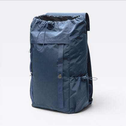 Recycled nylon backpack RCS KENTO URBAN navy blue, open view