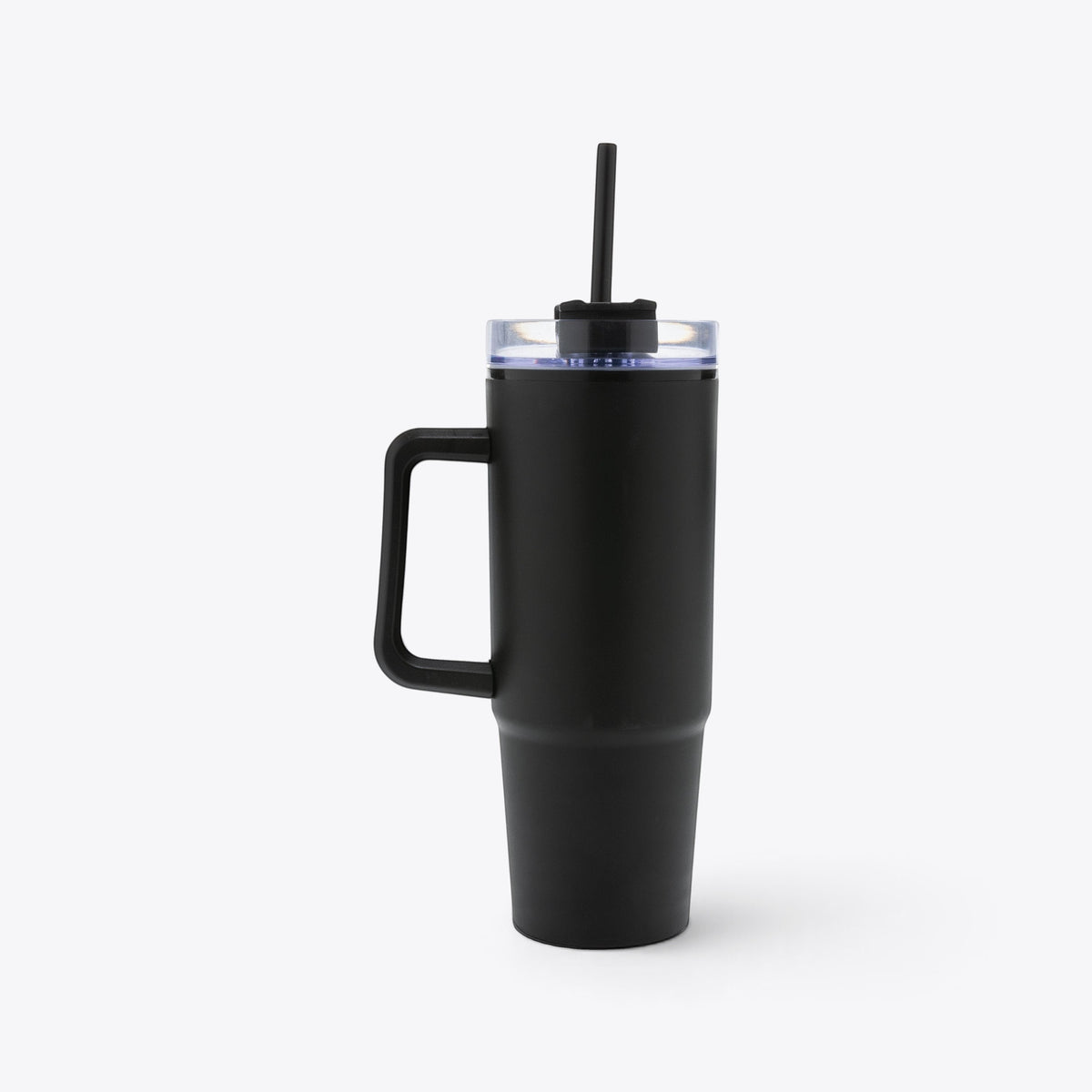 Mug 750 ml en plastique recyclé noir, profil avec poignée à gauche