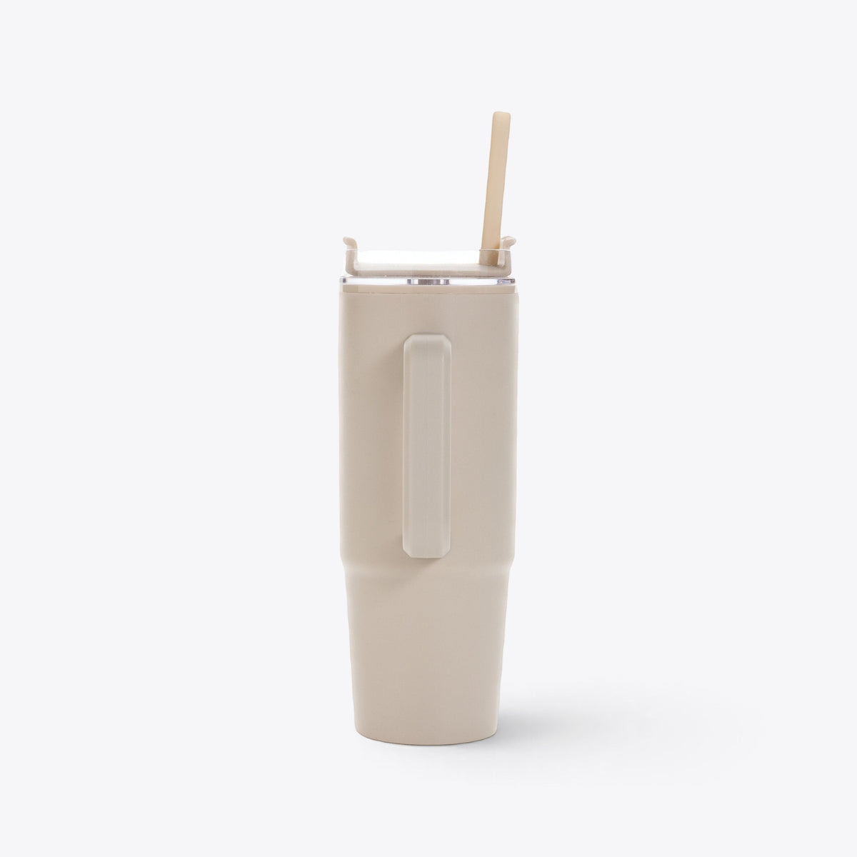 Mug 750 ml en plastique recyclé beige, vue de face