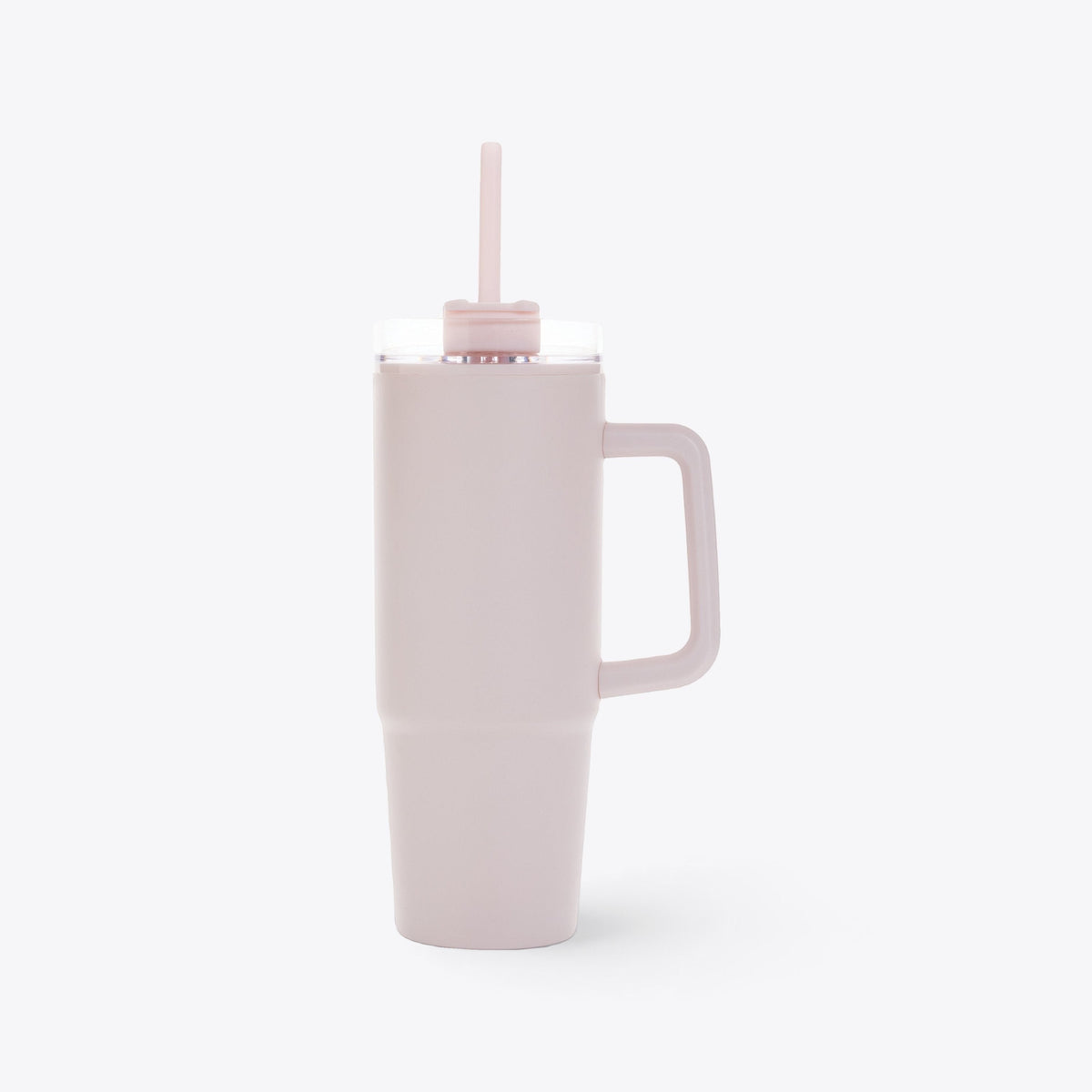 Mug 750 ml en plastique recyclé rose, profil avec poignée à droite