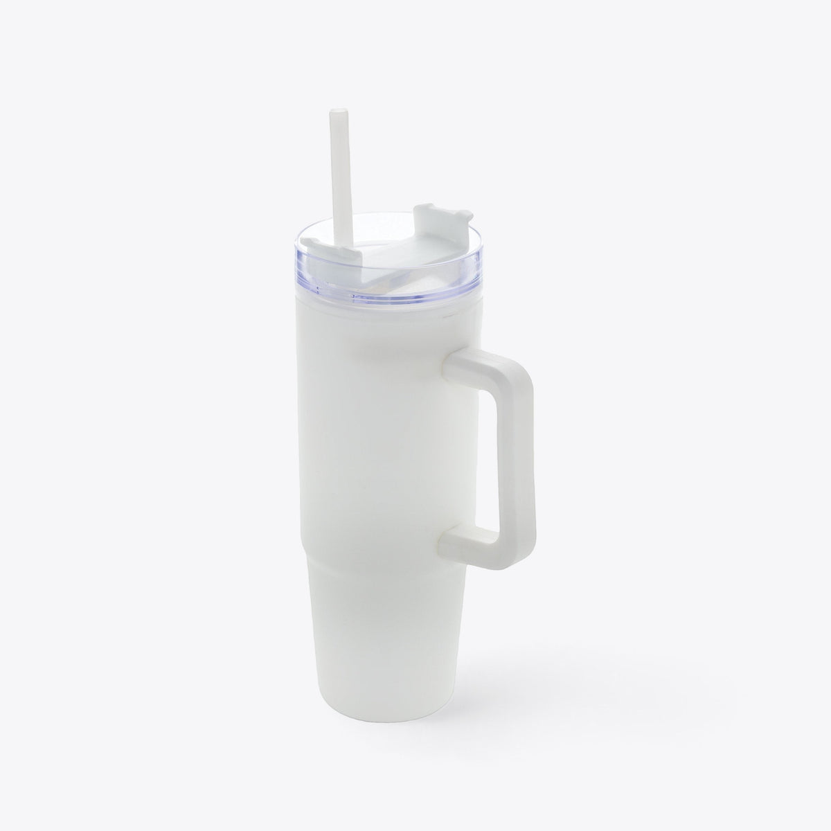 Mug 750 ml en plastique recyclé blanc, vue trois quarts