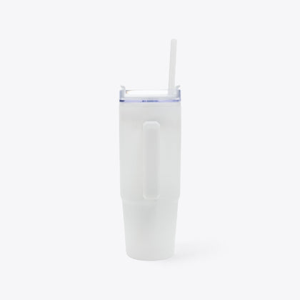 Mug 750 ml en plastique recyclé blanc, vue arrière