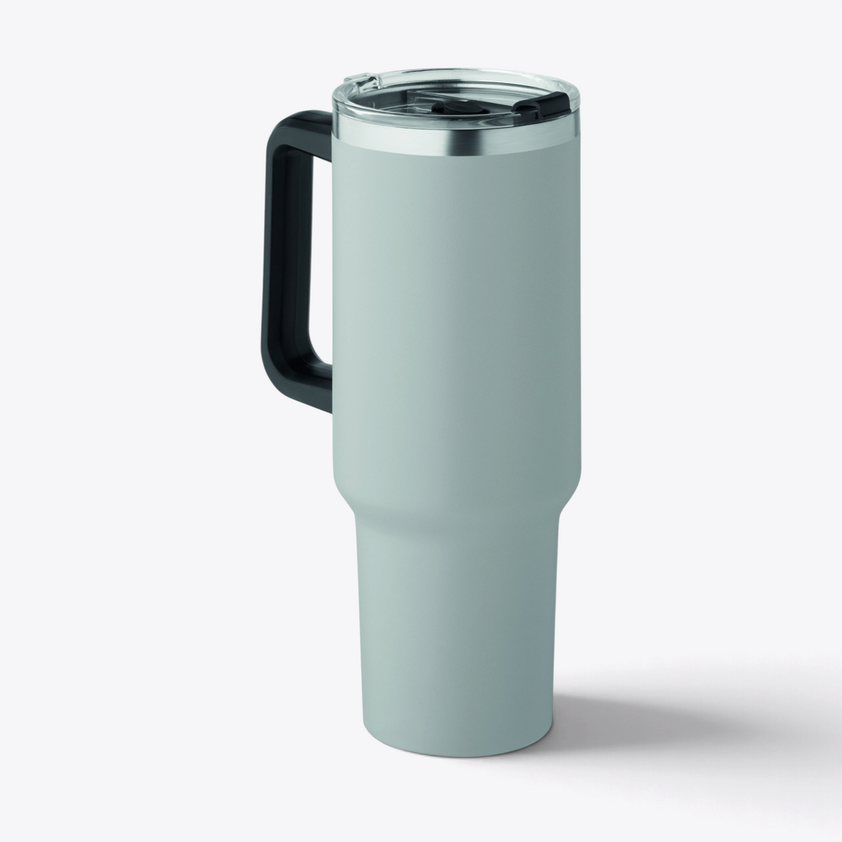 Gobelet gris de 1,2 litre, avec poignée et couvercle, sans la paille