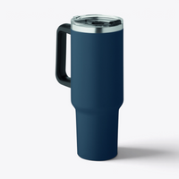 Gobelet bleu marine de 1,2 litre, avec poignée et couvercle, sans la paille