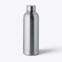 Bouteille isotherme recyclée 500 ml argent mat, vue de face