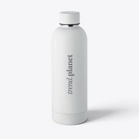 Bouteille isotherme recyclée 500 ml blanc, exemple de personnalisation