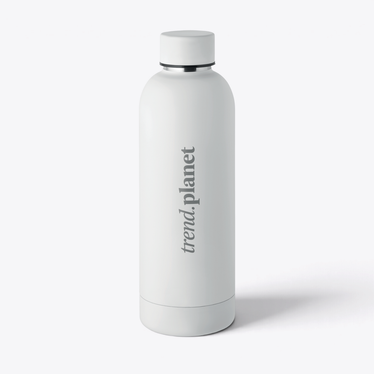Bouteille isotherme recyclée 500 ml blanc, exemple de personnalisation