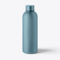 Bouteille isotherme recyclée 500 ml bleu bébé, vue de face
