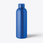 Bouteille isotherme recyclée 500 ml bleu, vue de face - Bleu