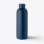 Bouteille isotherme recyclée 500 ml bleu marine, vue de face - Bleu marine
