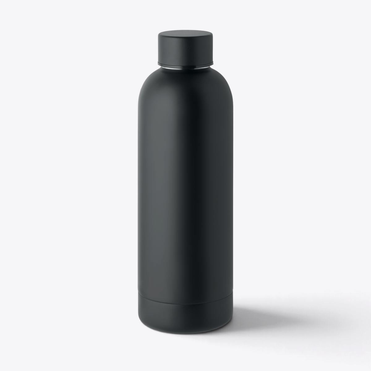 Bouteille isotherme recyclée 500 ml noir, vue de face