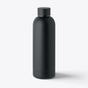 Bouteille isotherme recyclée 500 ml noir, vue de face - Noir