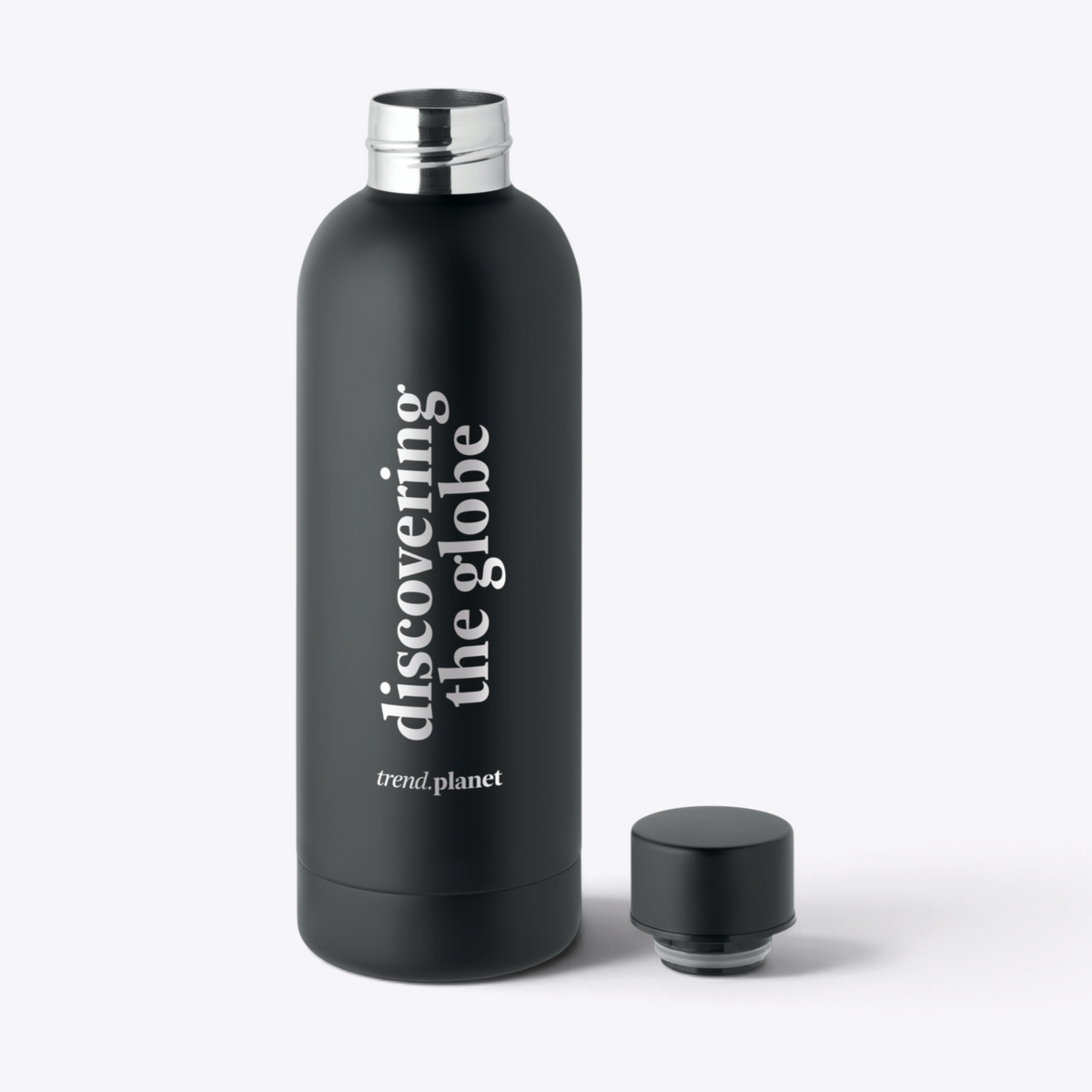 Bouteille isotherme recyclée 500 ml noir, exemple de personnalisation