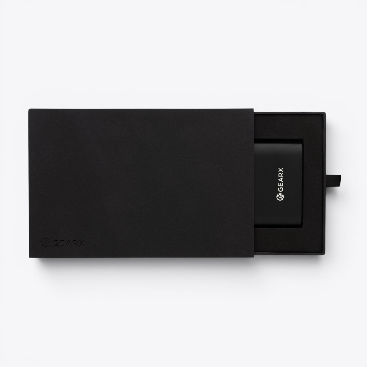 Coffret de tournevis Gear X noir entrouvert, vue de dessus