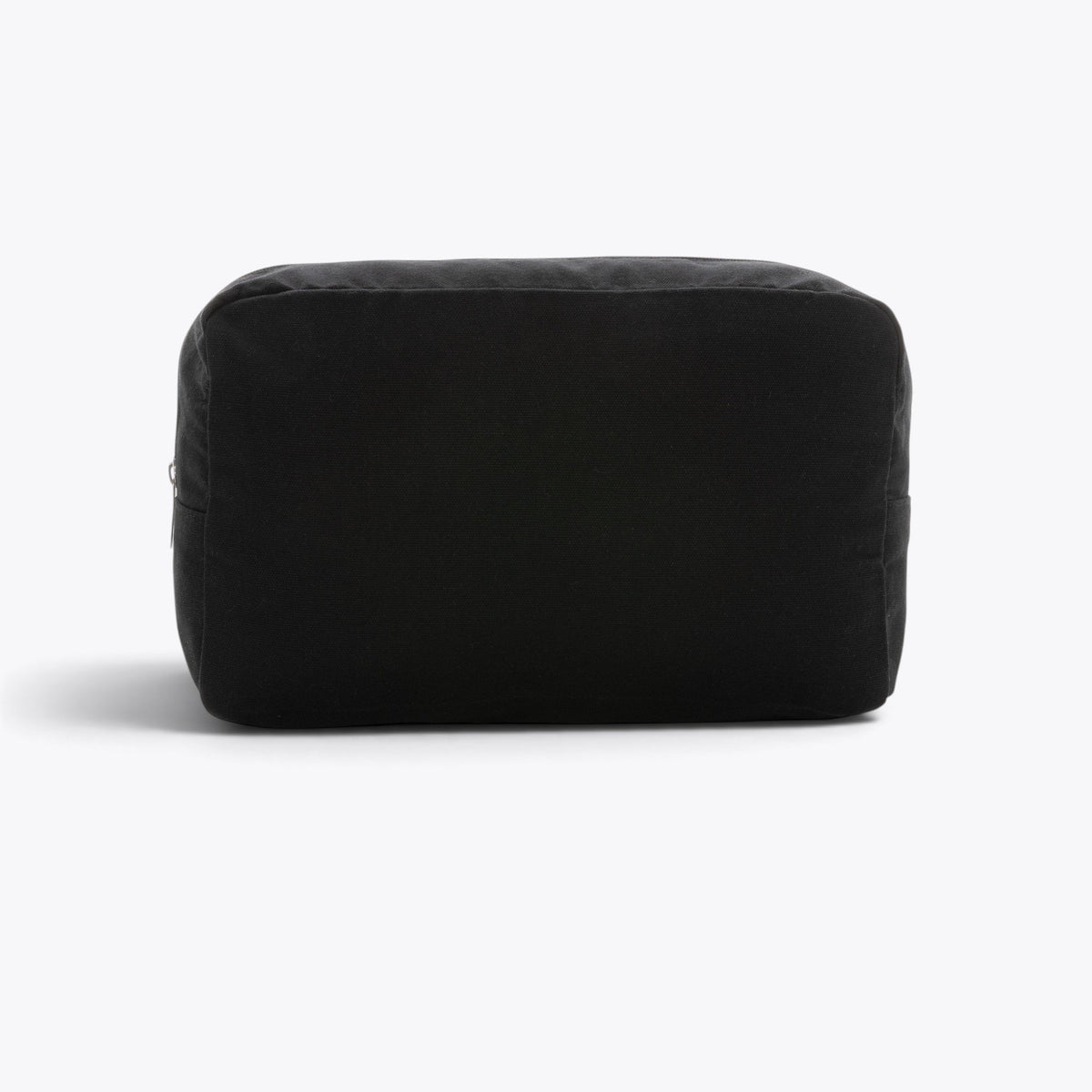 Trousse de toilette en toile recyclée non teintée Aware™ noir, aperçu de personnalisation du dos