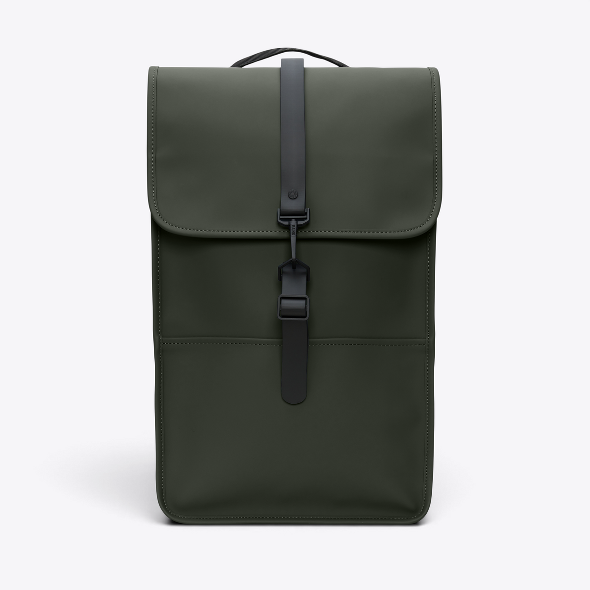 Vue de face du Backpack RAINS vert