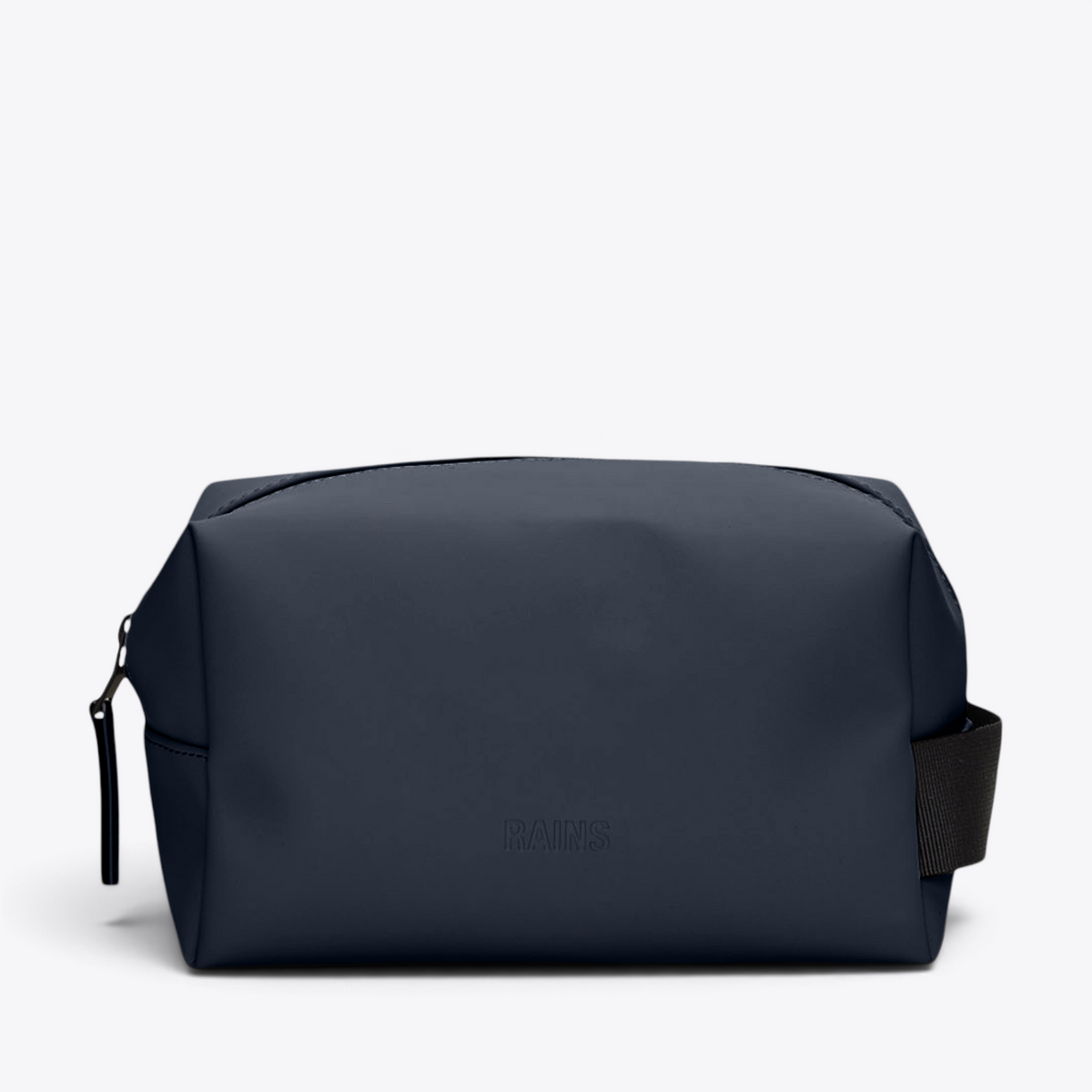 Vue de face du Wash Bag Small RAINS bleu marine
