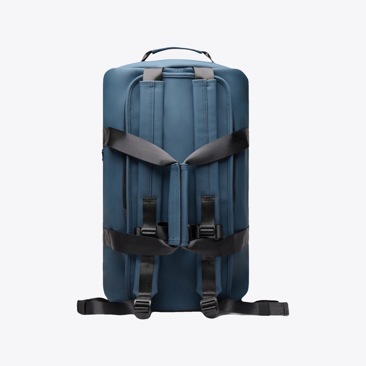 Sac de voyage 2-en-1 bleu marine, vue arrière avec bretelles