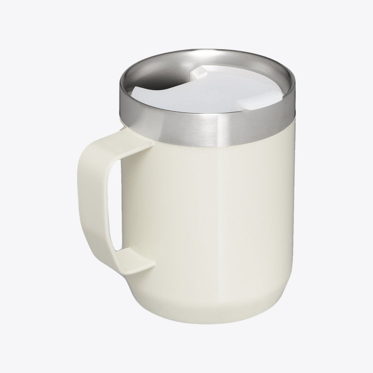 Tasse Stanley naturelle avec couvercle, vue trois quarts