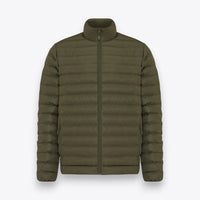 Veste matelassée kaki à manches longues pour homme, vue de face