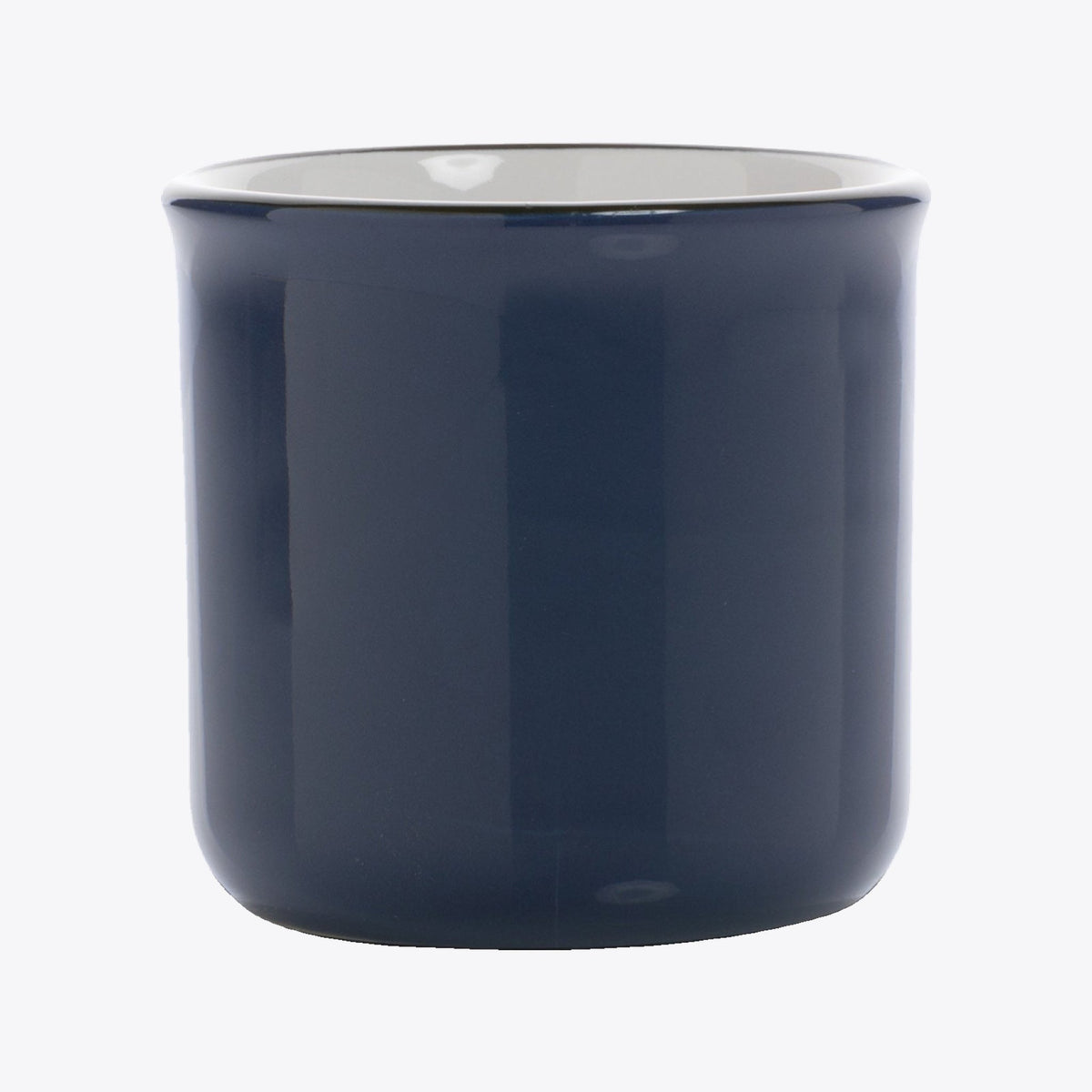 Tasse vintage en céramique bleu marine, anse masquée