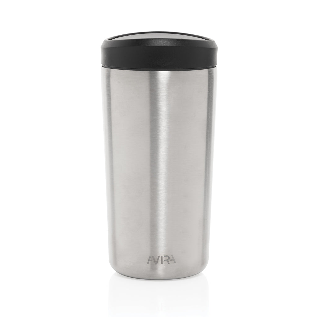 Mug isotherme en acier inoxydable, vue de face