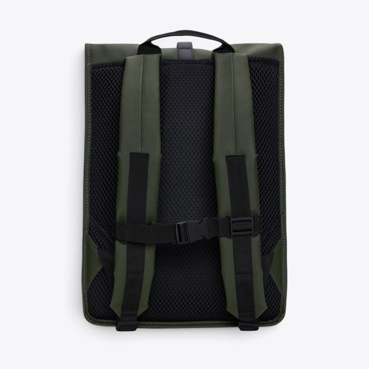 Sac à dos Rolltop Rucksack RAINS vert, vue trois quarts
