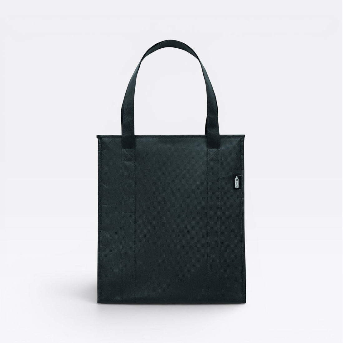 Black handle lunch bag, front view