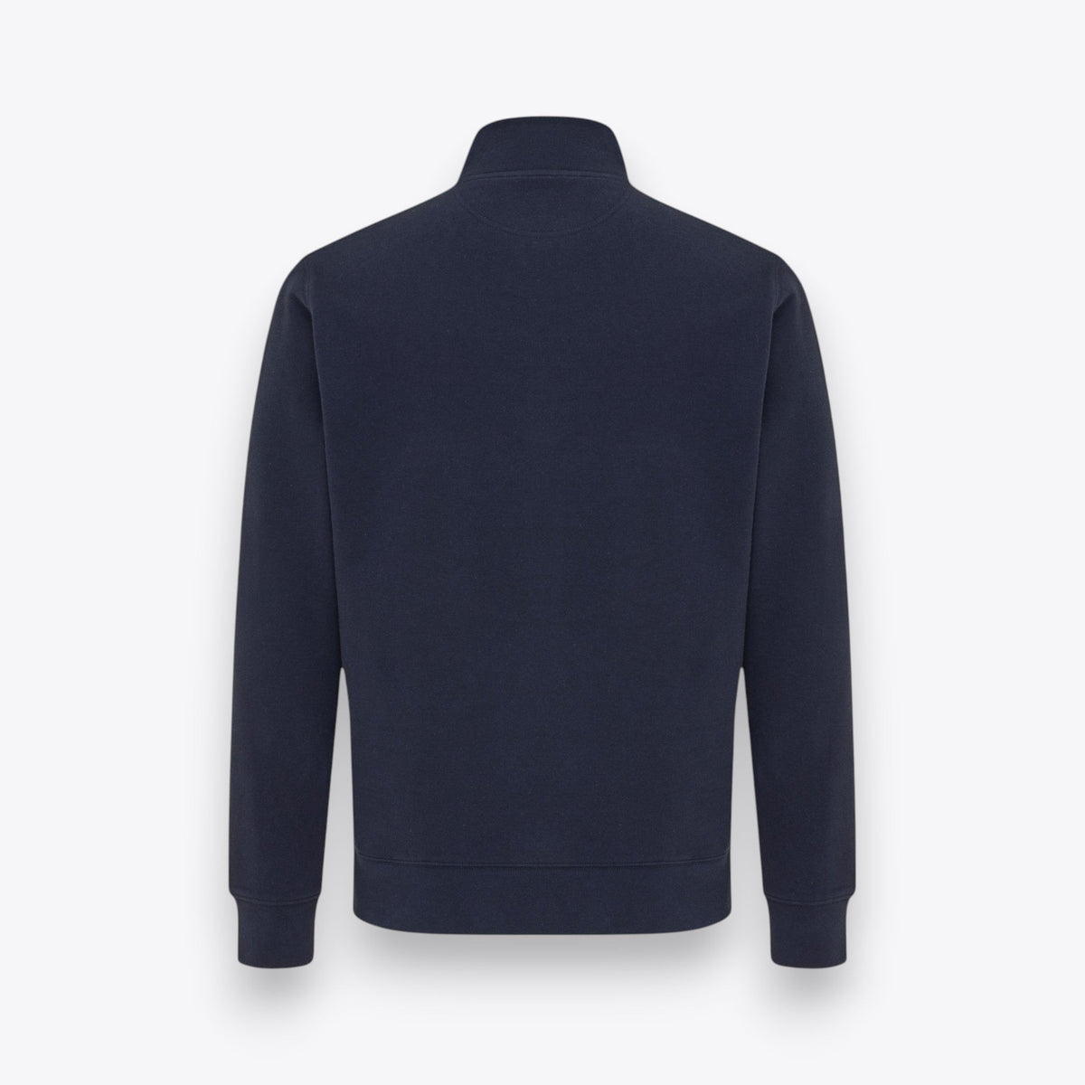 Sweatshirt unisexe zippé bleu marine, vue arrière
