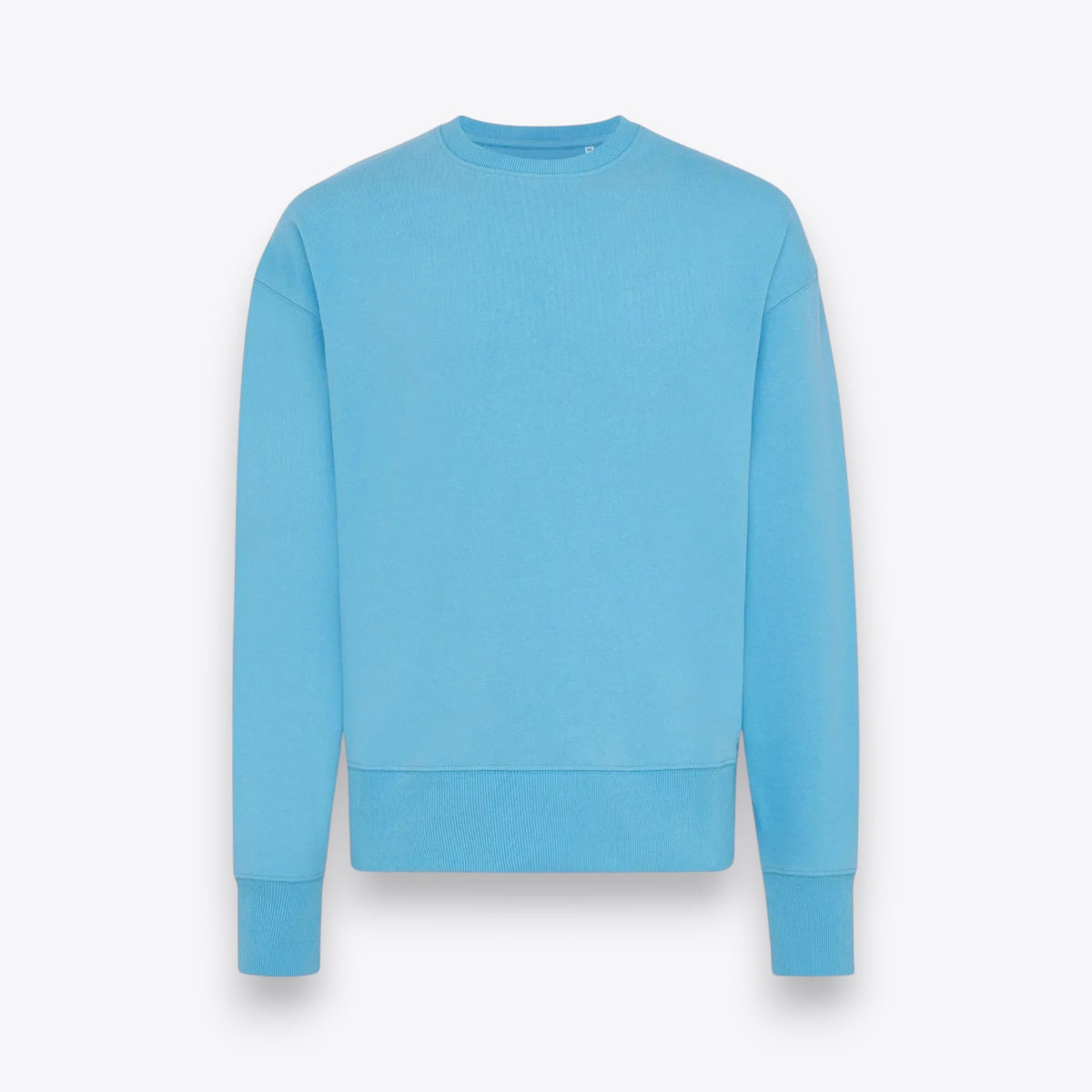 Sweatshirt unisexe bleu clair à coupe oversize, vue de face