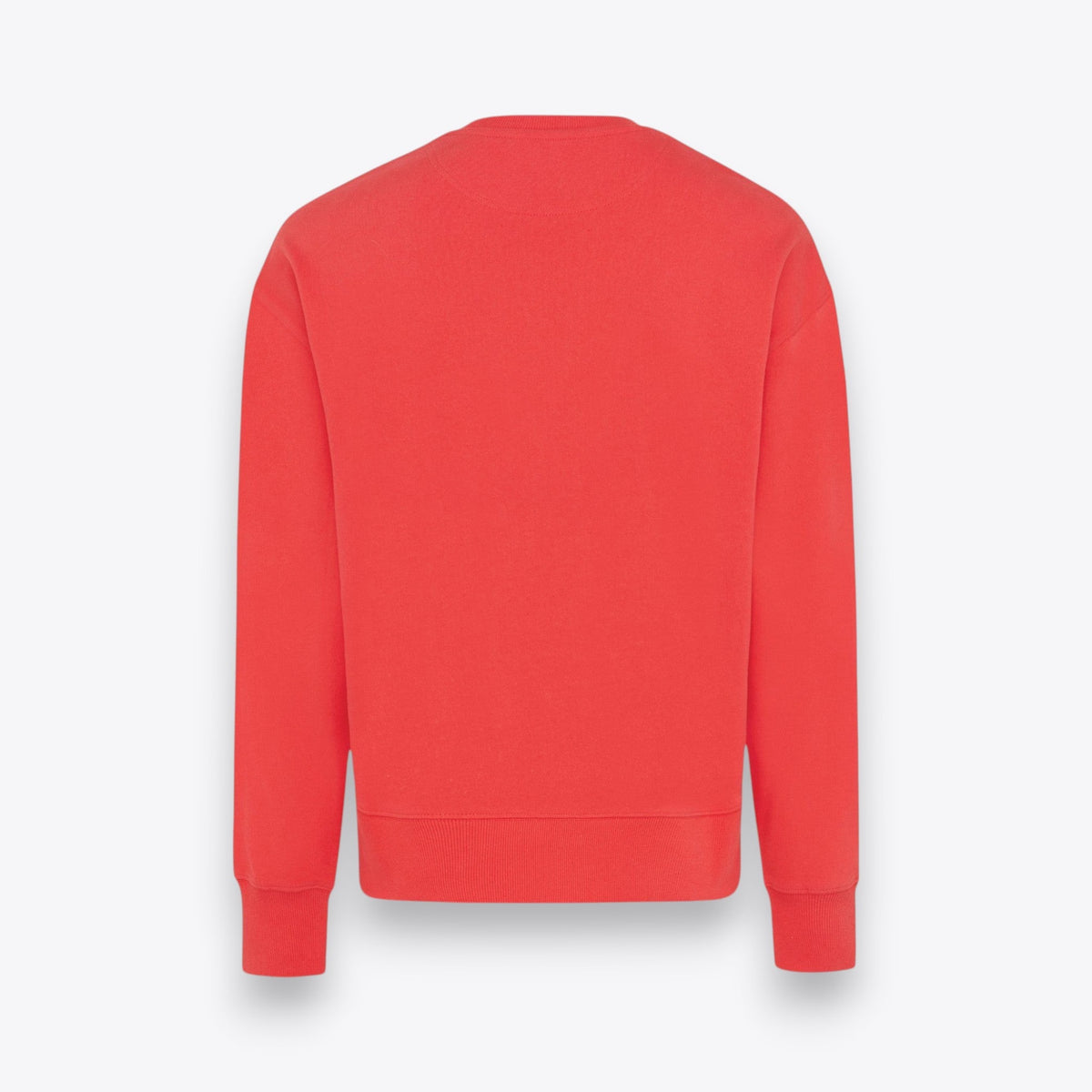 Sweatshirt unisexe rouge corail à coupe oversize, vue arrière