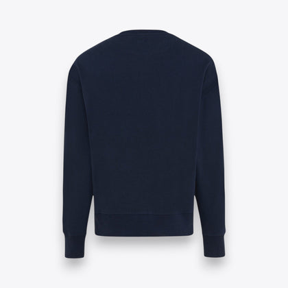 Sweatshirt unisexe bleu marine à coupe oversize, vue arrière