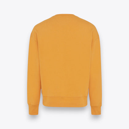 Sweatshirt unisexe orange moutarde à coupe oversize, vue arrière