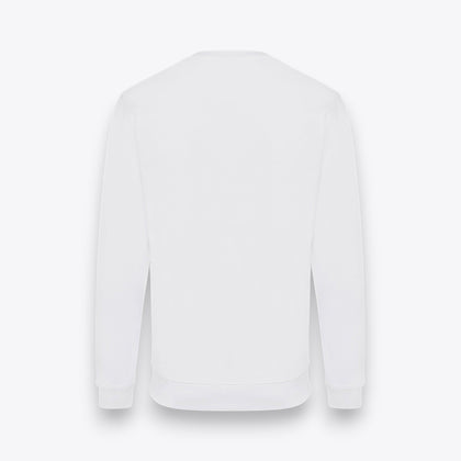 Sweatshirt unisexe blanc, vue arrière