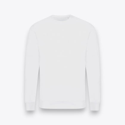 Sweatshirt unisexe blanc, vue de face