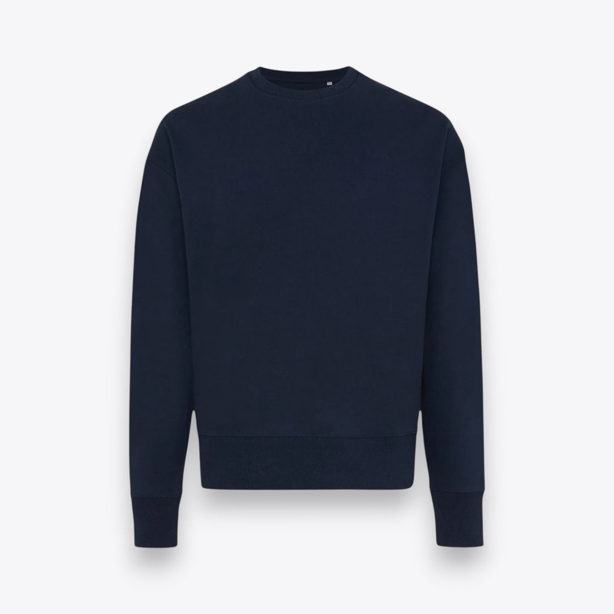 Sweatshirt unisexe bleu marine à coupe oversize, vue de face