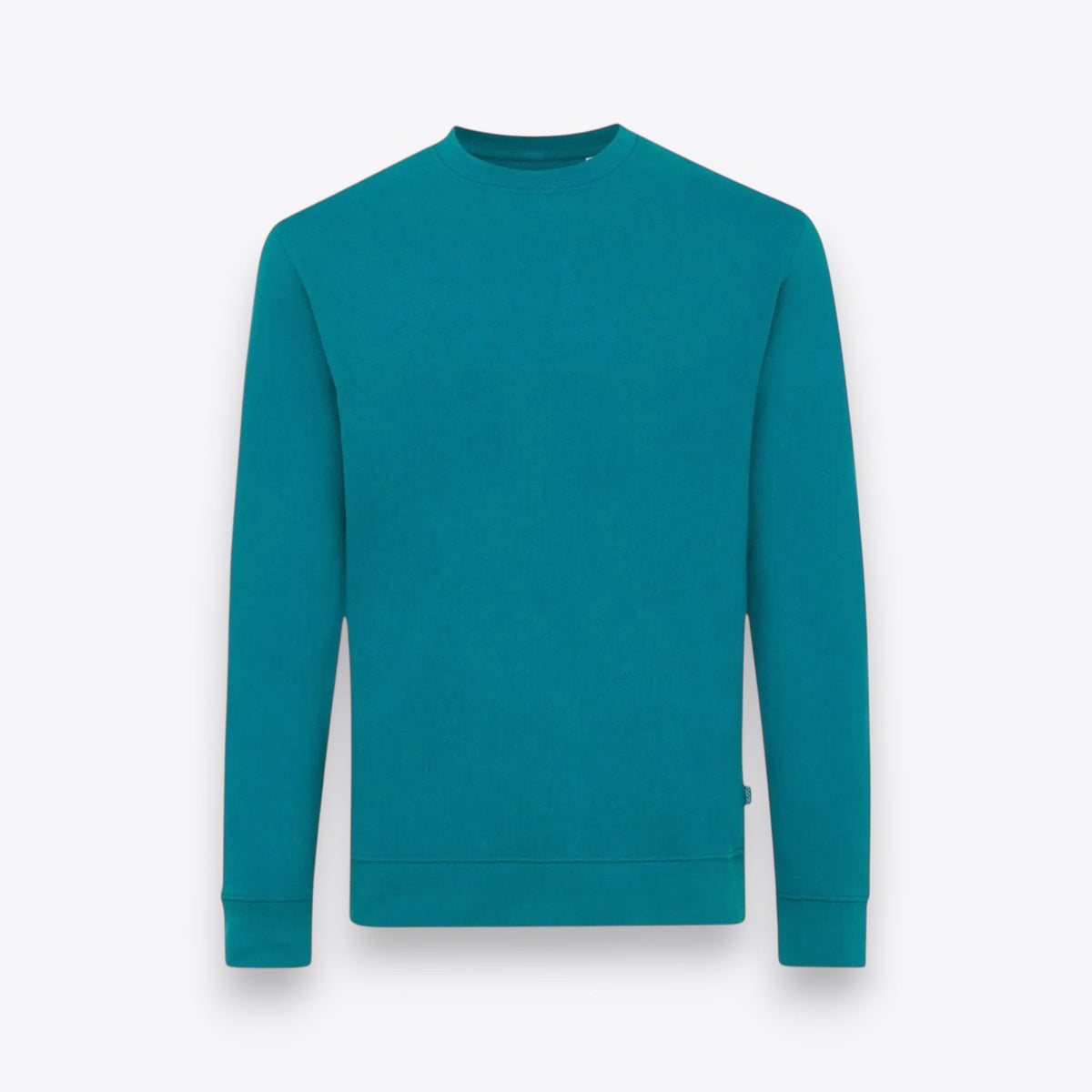 Sweatshirt unisexe turquoise, vue de face