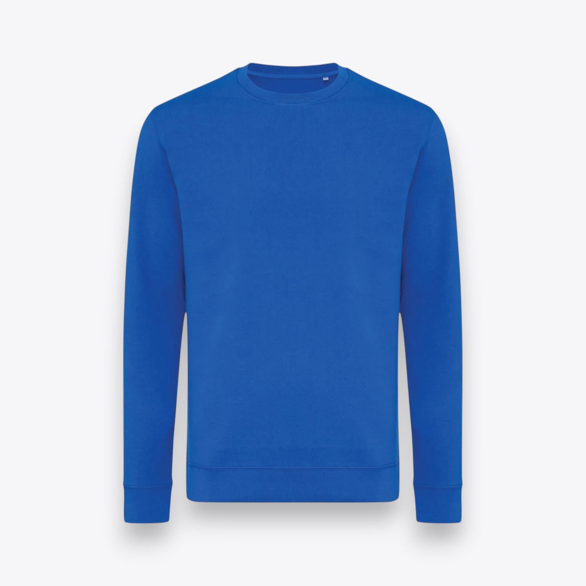 Sweatshirt unisexe bleu, vue de face