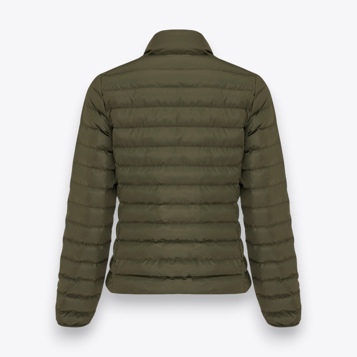 Veste matelassée kaki à manches longues pour femme, vue arrière