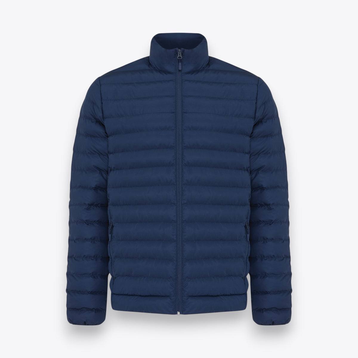 Veste matelassée bleu marine à manches longues pour homme, vue de face
