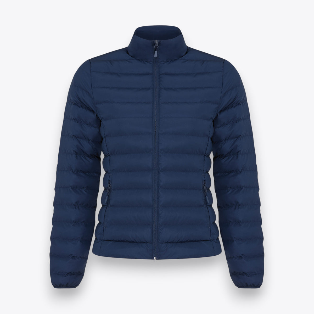 Veste matelassée bleu marine à manches longues pour femme, vue de face