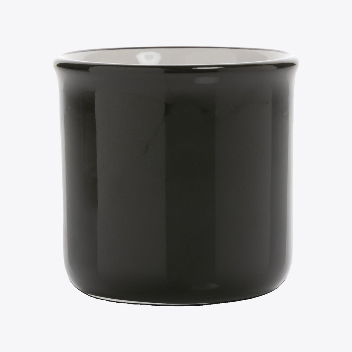 Tasse vintage en céramique gris anthracite, anse masquée