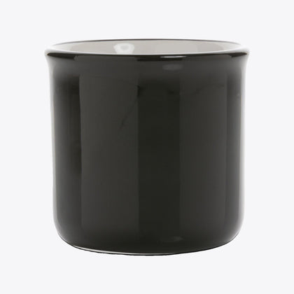 Tasse vintage en céramique gris anthracite, anse masquée