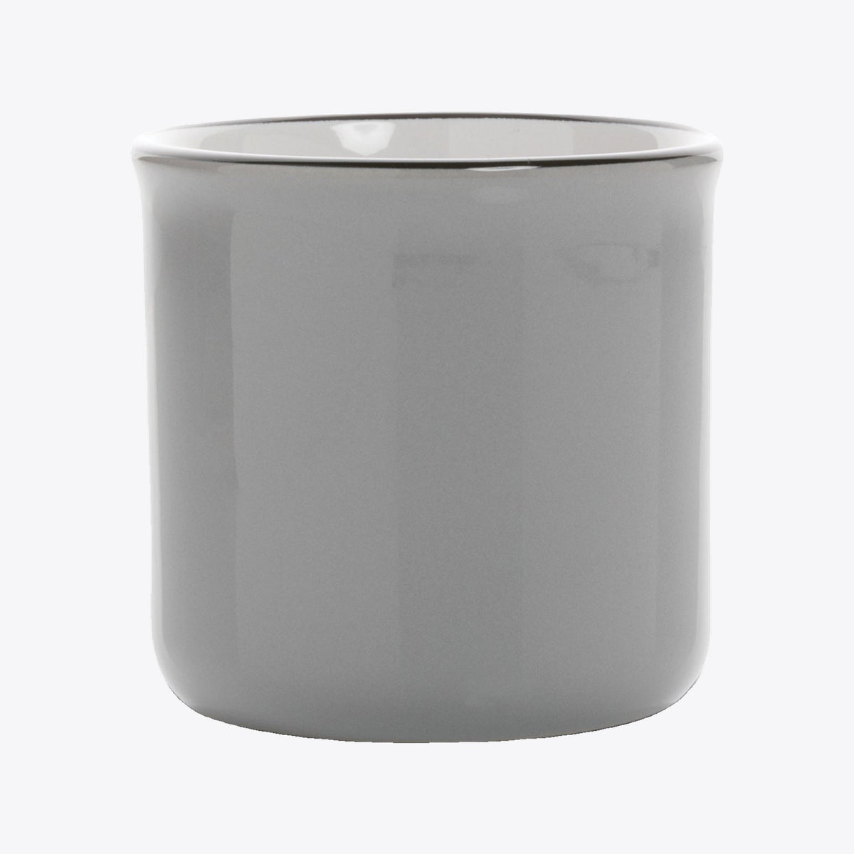 Tasse vintage en céramique grise, anse masquée