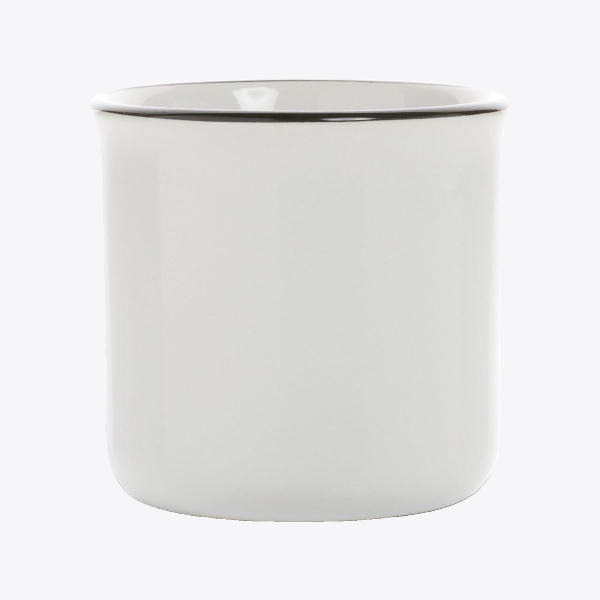 Tasse vintage en céramique blanche, anse masquée