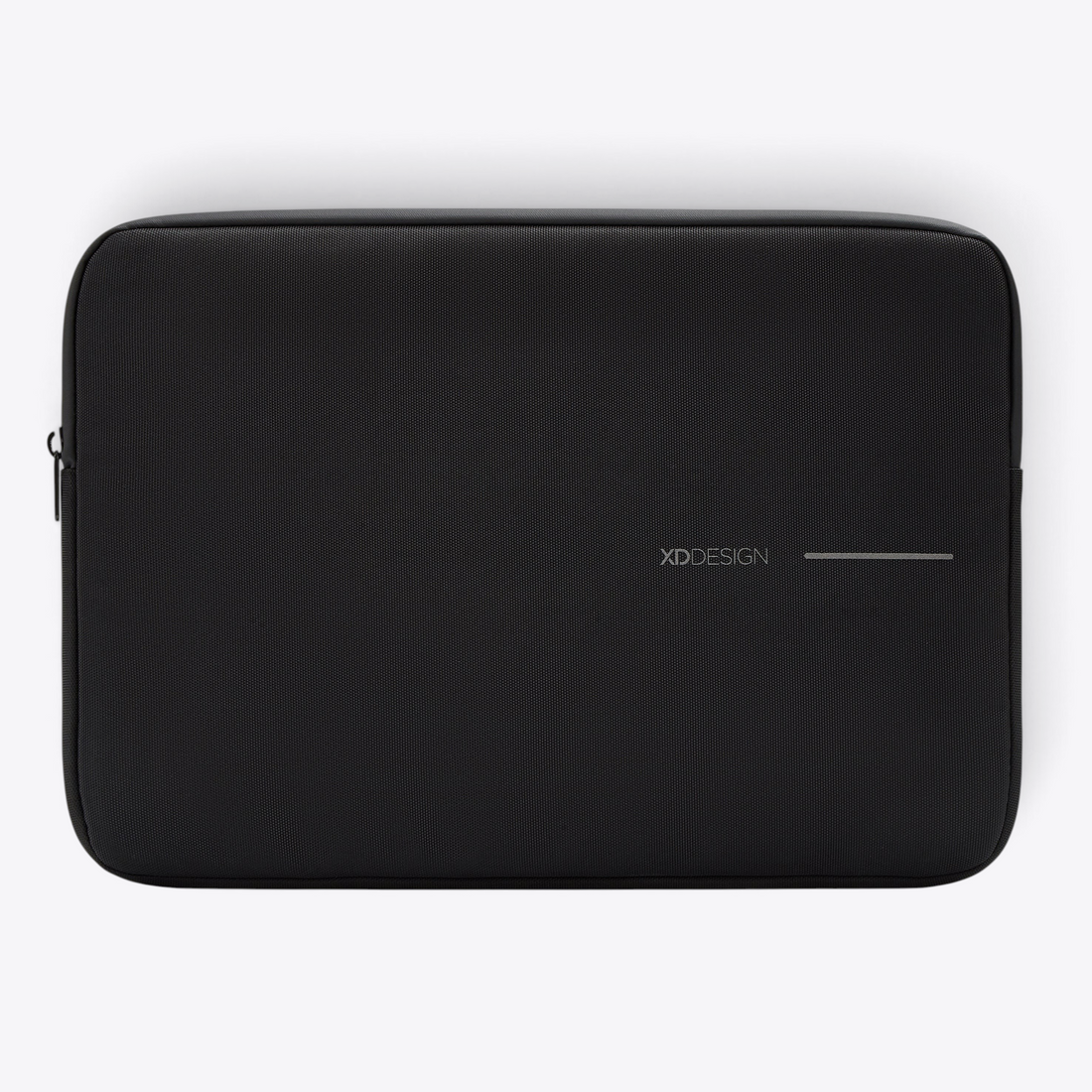 TODAY MERCH XD Design 16-inch laptop sleeve in black recycled rPET material with water-repellent finish.