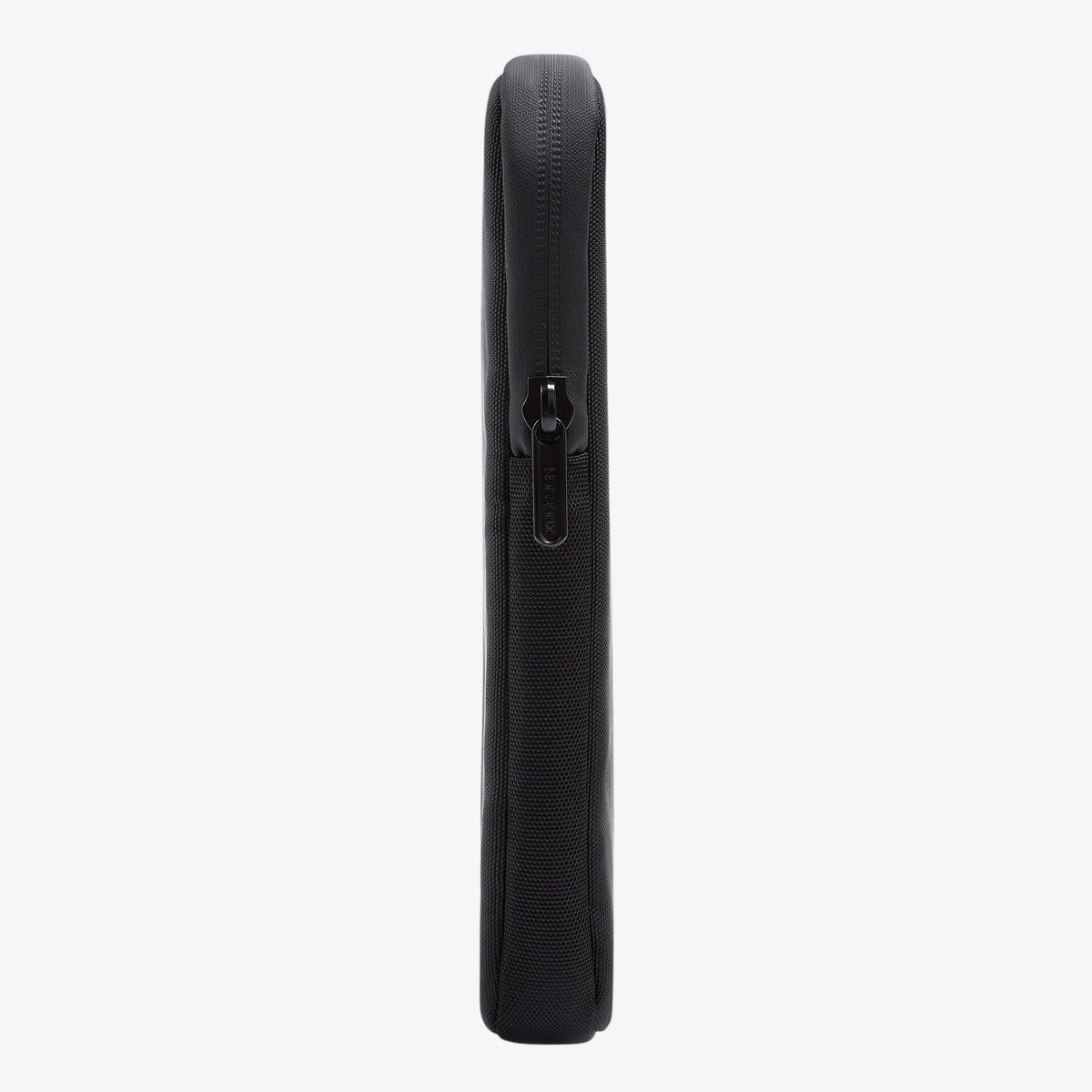 TODAY MERCH XD Design black 16-inch laptop sleeve made from recycled rPET with a water-resistant zipper side view
