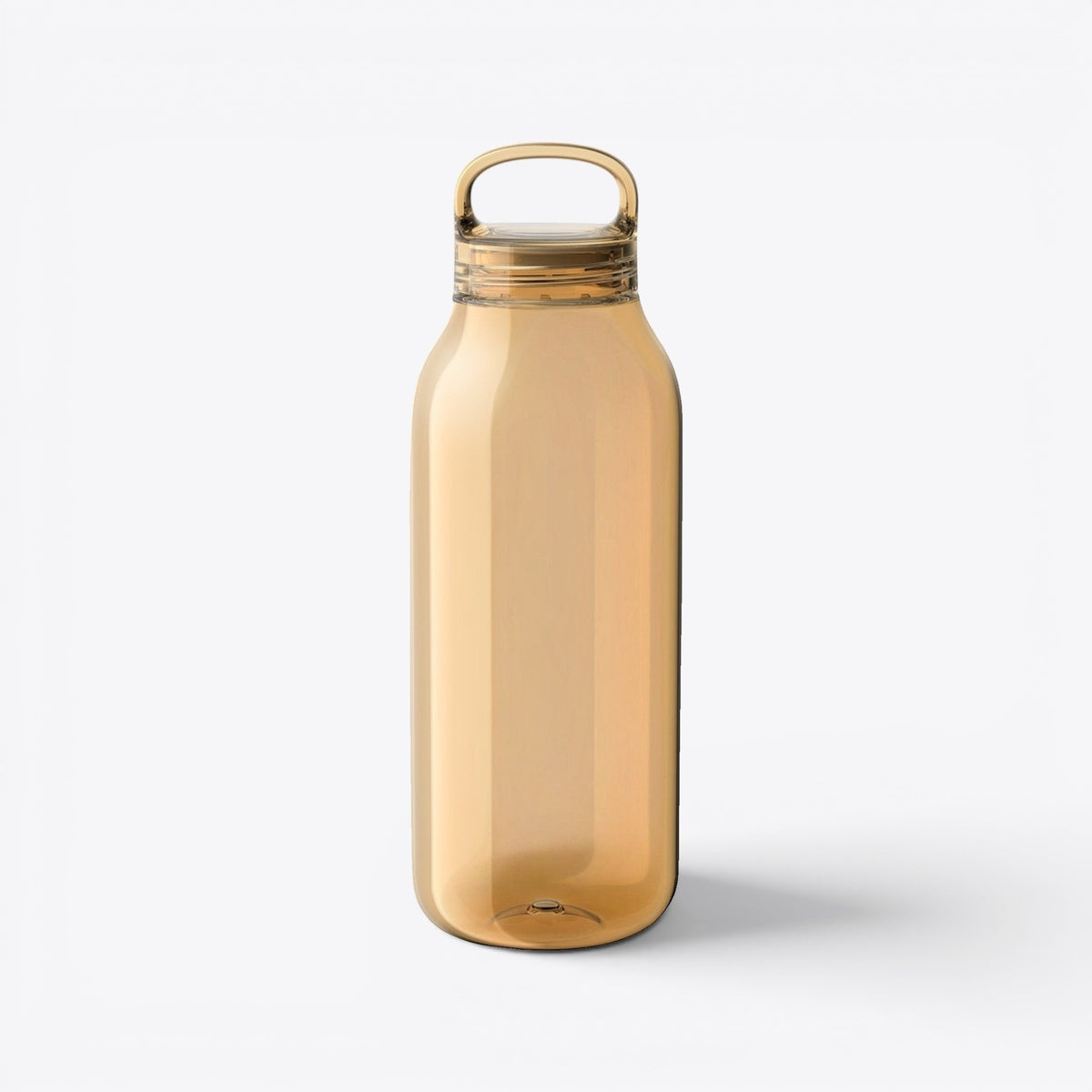 TODAY MERCH amber glass water bottle with a minimalist Japanese design and a convenient carrying loop.